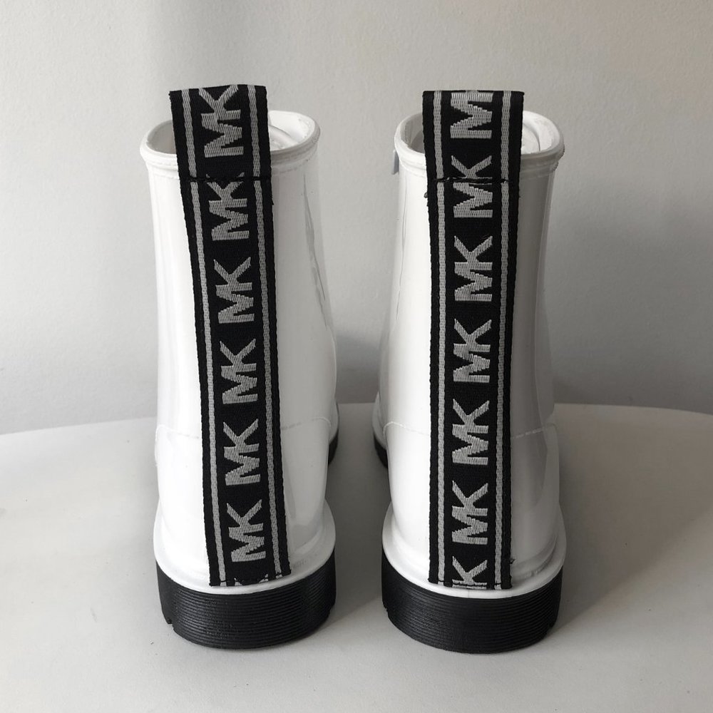 Michael Kors white lace up combat rain boots - Picture 6 of 14